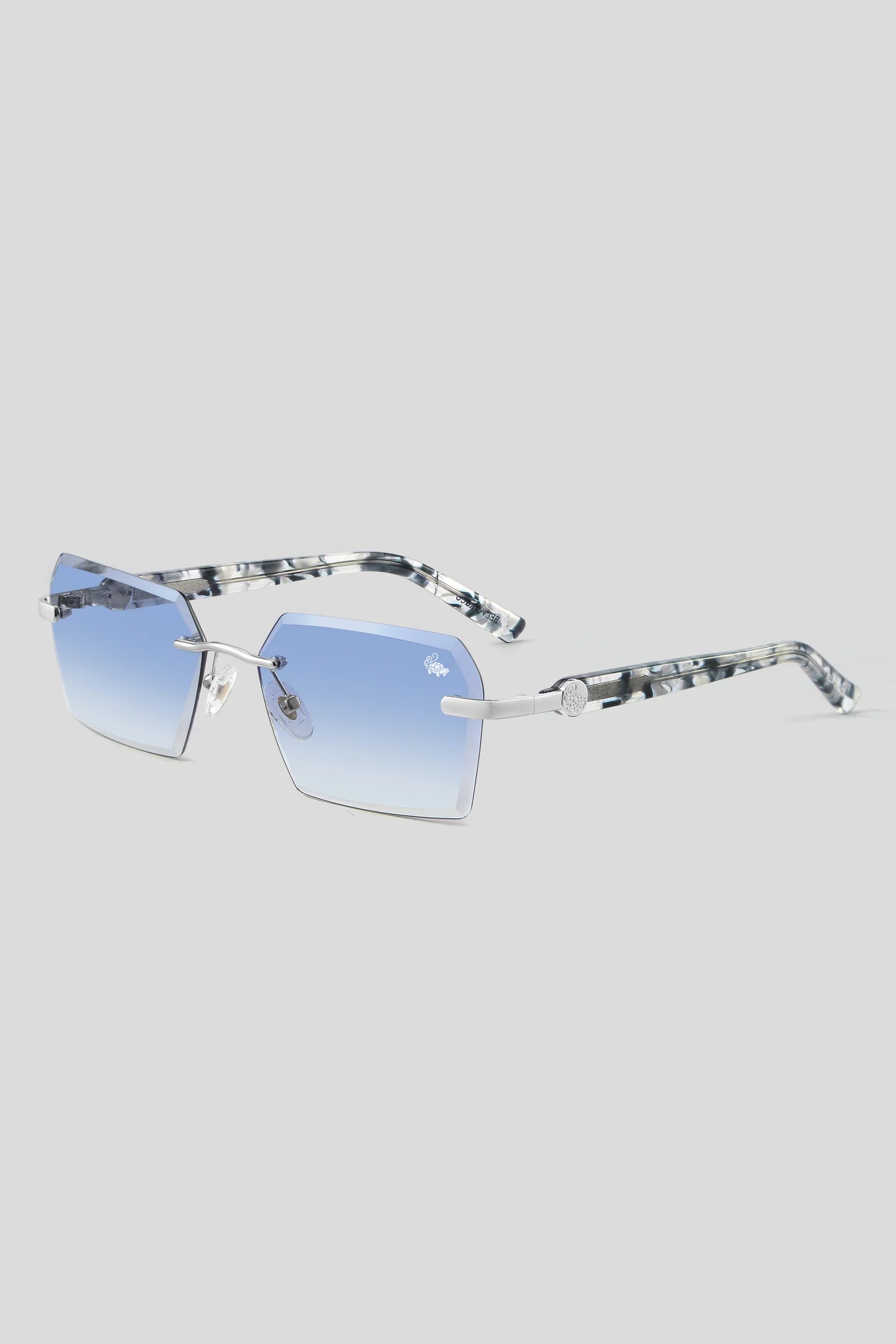 Kennedy White Marble Silver| Blue